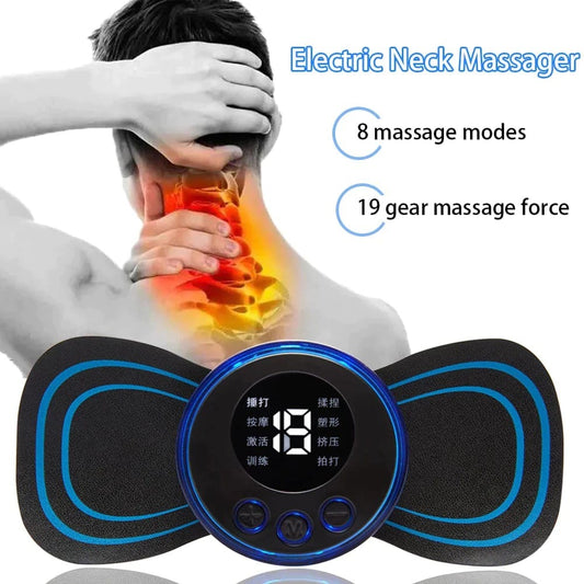 Wireless EMS Mini Body Massager – Portable Butterfly Massager with 8 Modes for Blood Circulation & Pain Relief