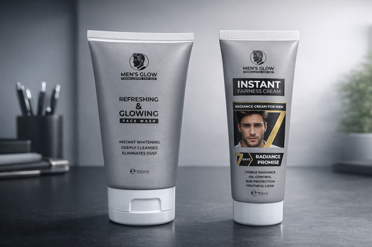 Men's Glow Facewash Bundle – Facewash + Whitening Cream Combo Set