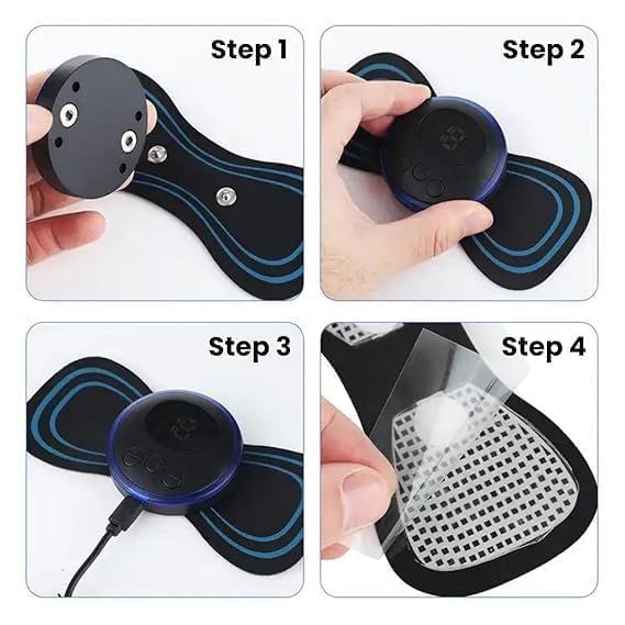 Wireless EMS Mini Body Massager – Portable Butterfly Massager with 8 Modes for Blood Circulation & Pain Relief